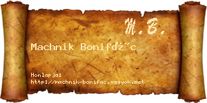 Machnik Bonifác névjegykártya